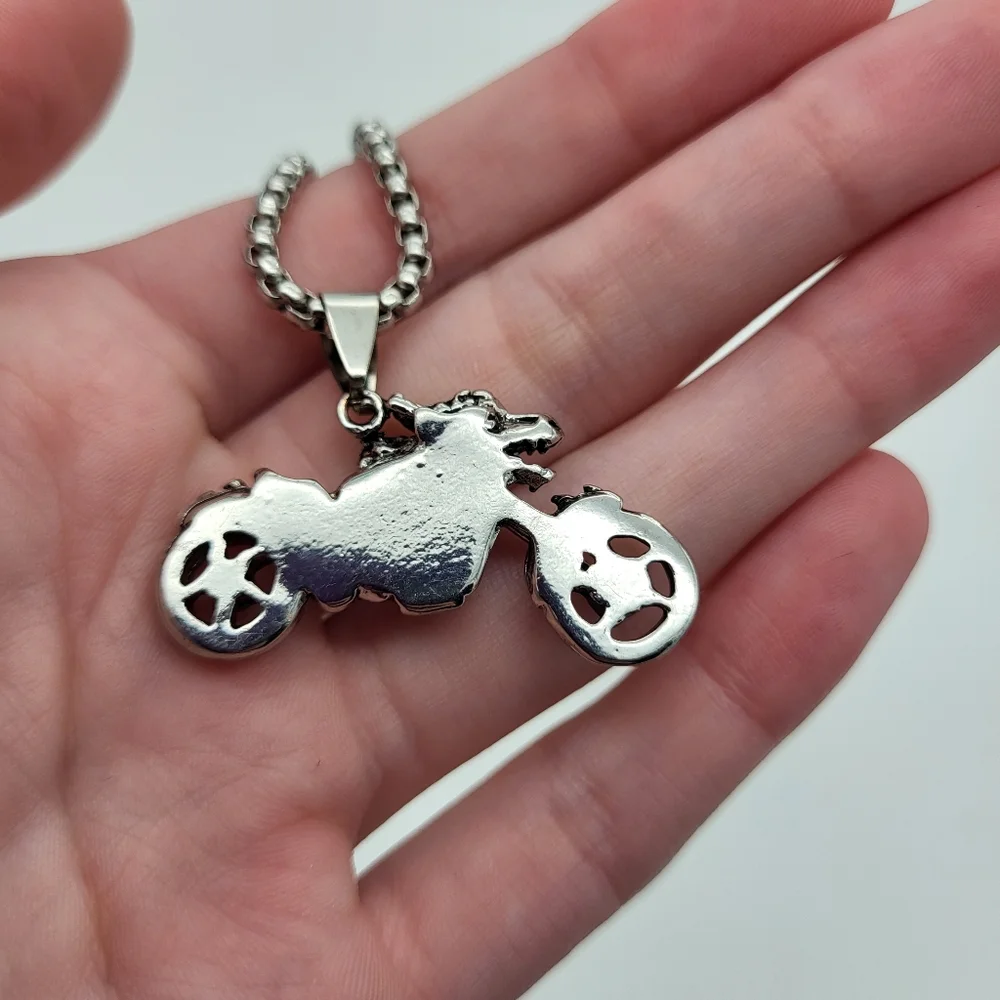 Stainless steel motorcycle necklace